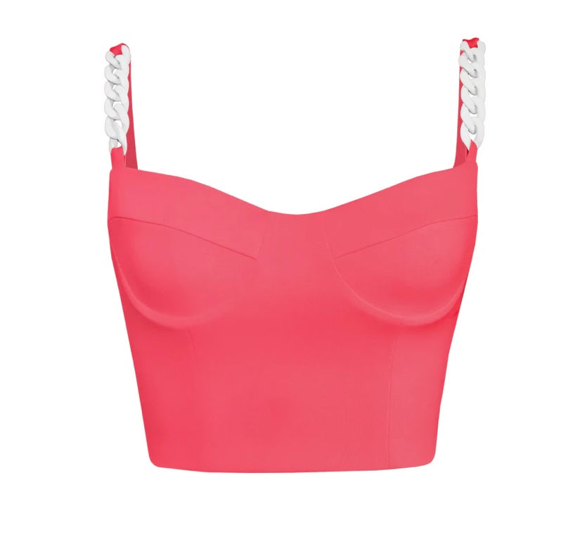 Bustier Neon Pink with Chain by L’MOMO