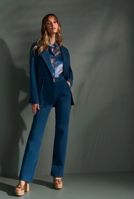 Navy Pant with belt by Shan Navy Pant with belt by Shan