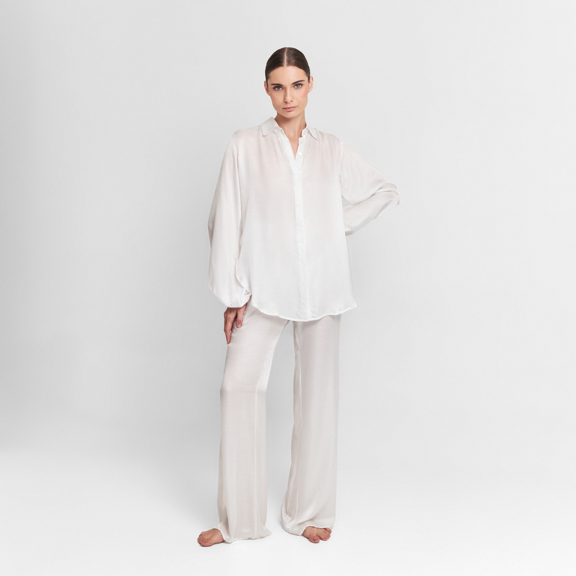 Antibes white see-thru shirt by Aguaclara