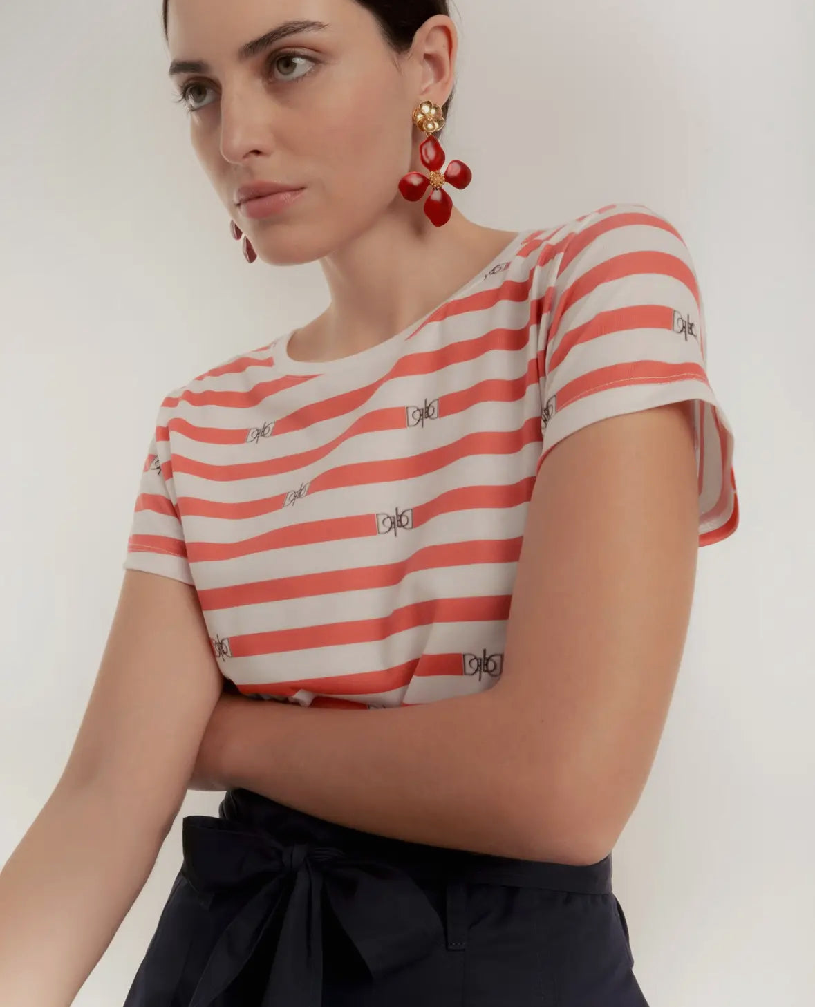 Red and white striped T-shirt