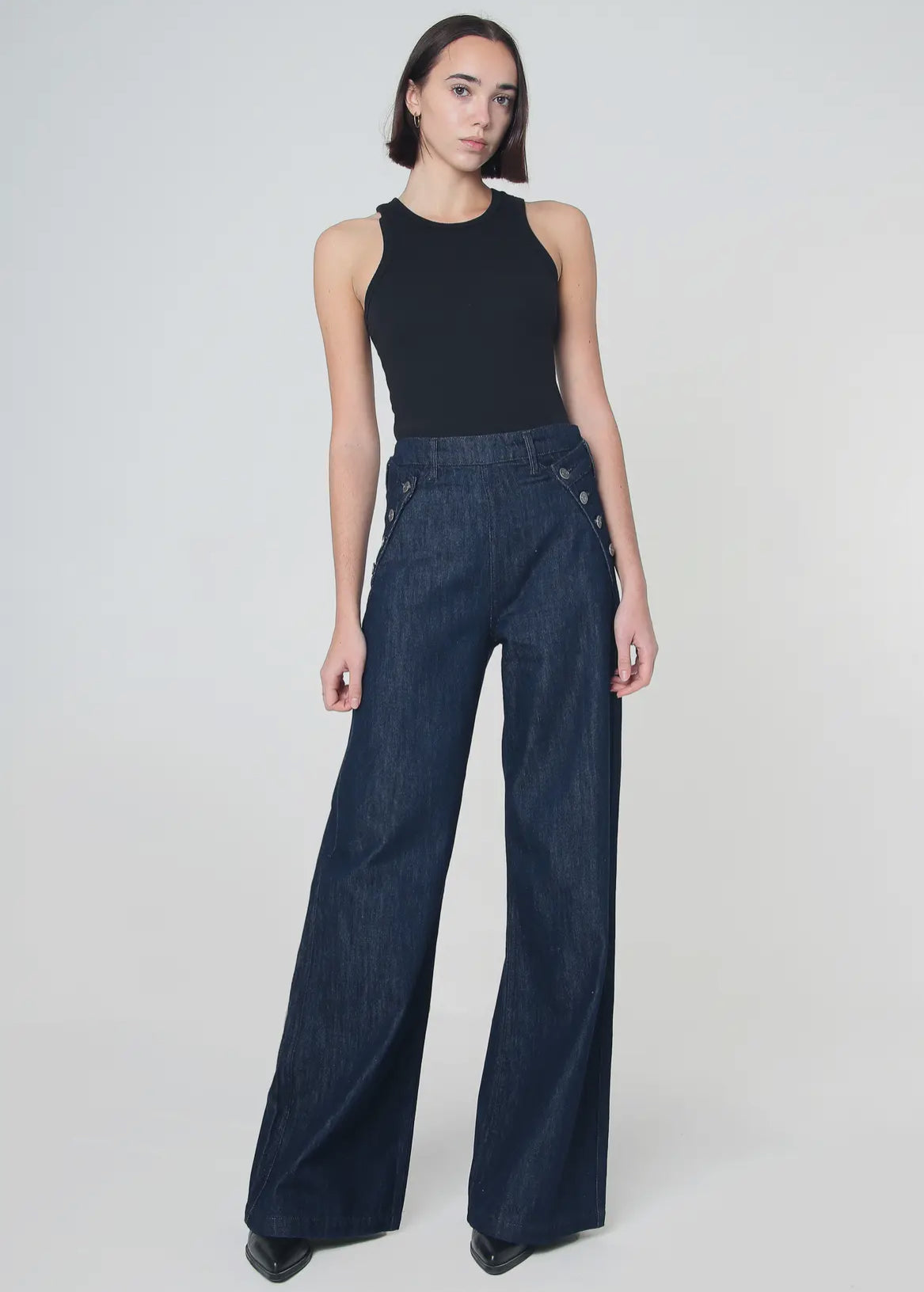 High waisted wide leg jeans