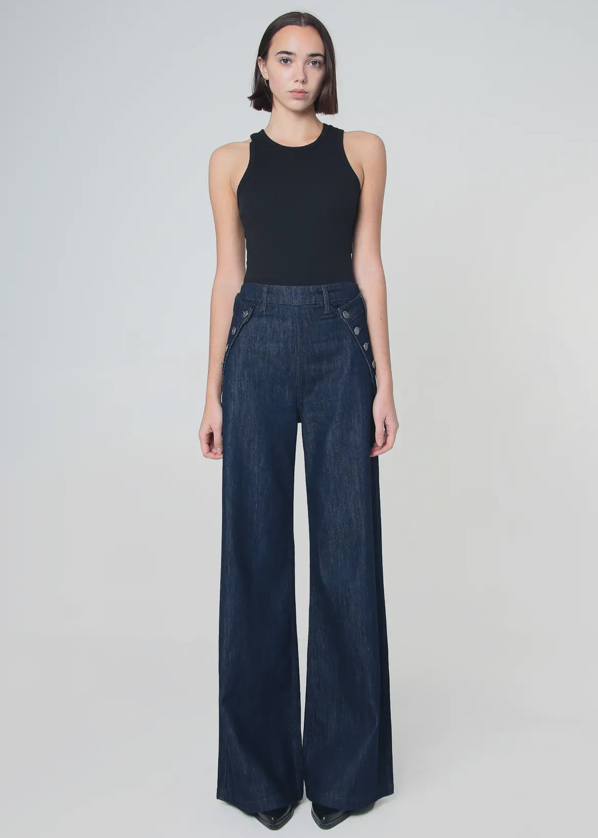 High waisted wide leg jeans