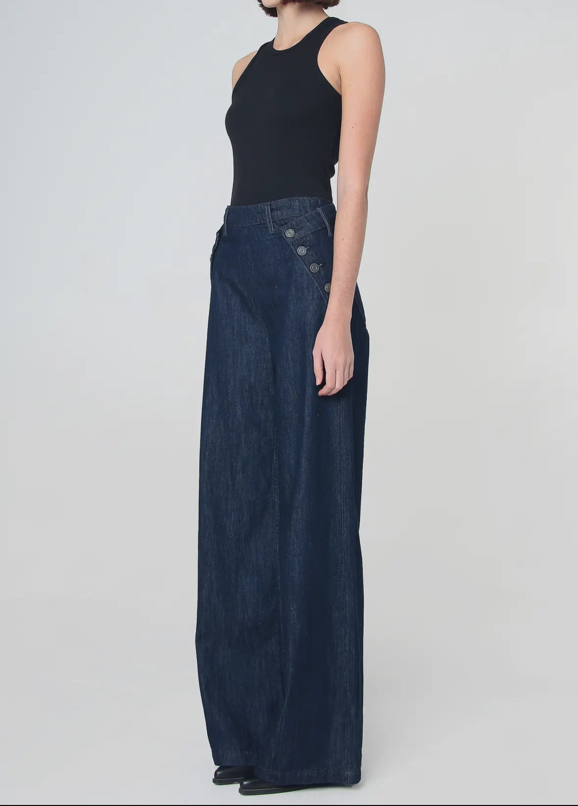 High waisted wide leg jeans