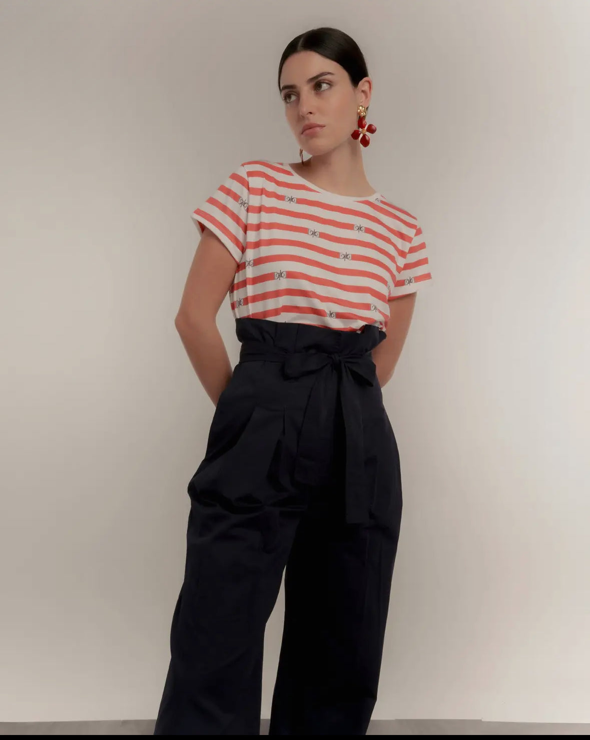 Red and white striped T-shirt