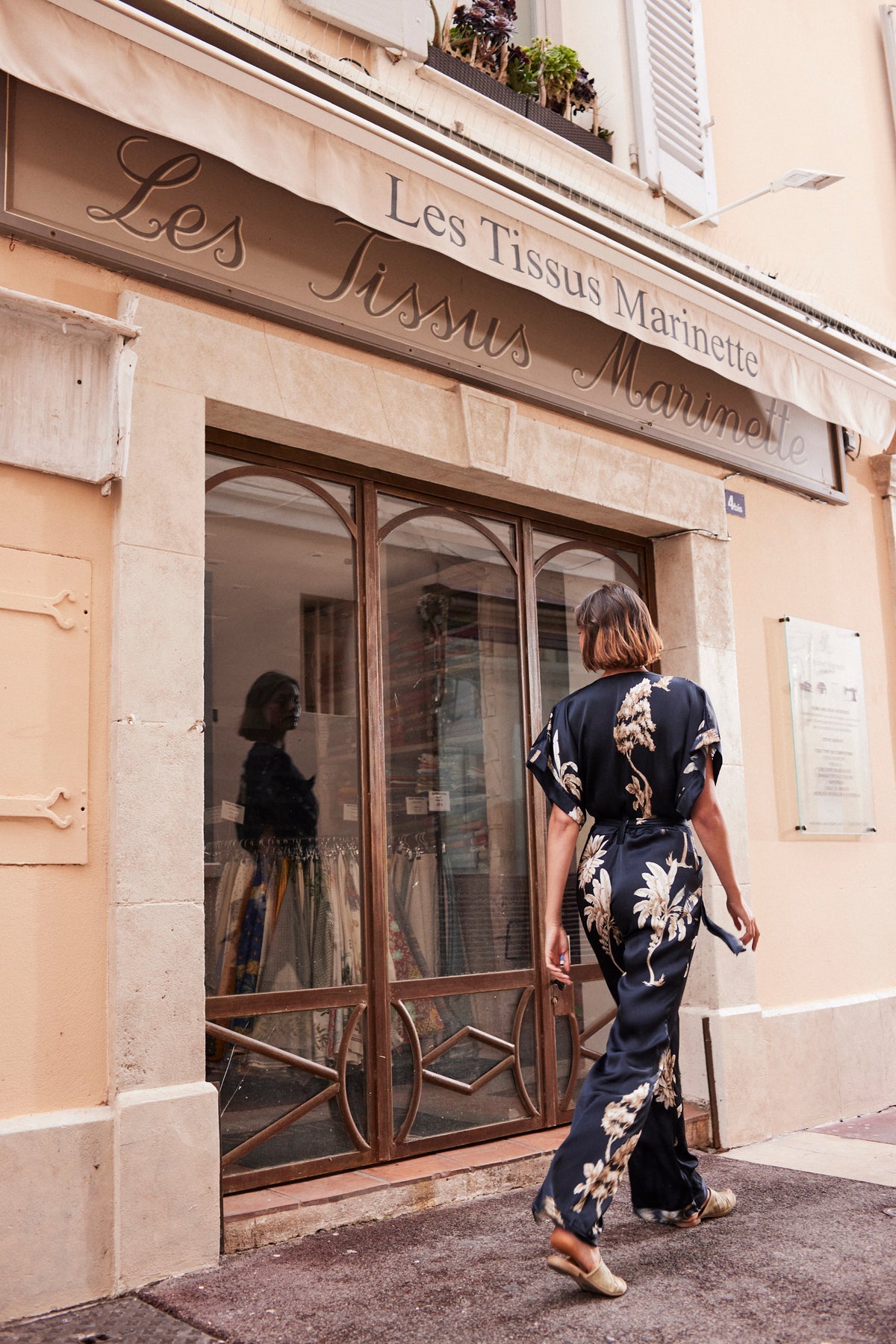 Tropical silk jumpsuit by Aguaclara