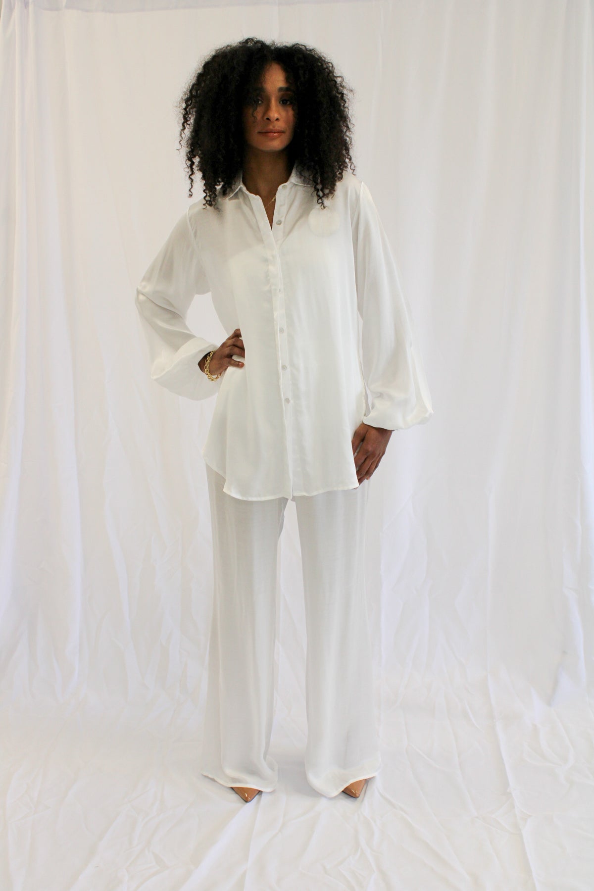 Antibes white see-thru shirt by Aguaclara