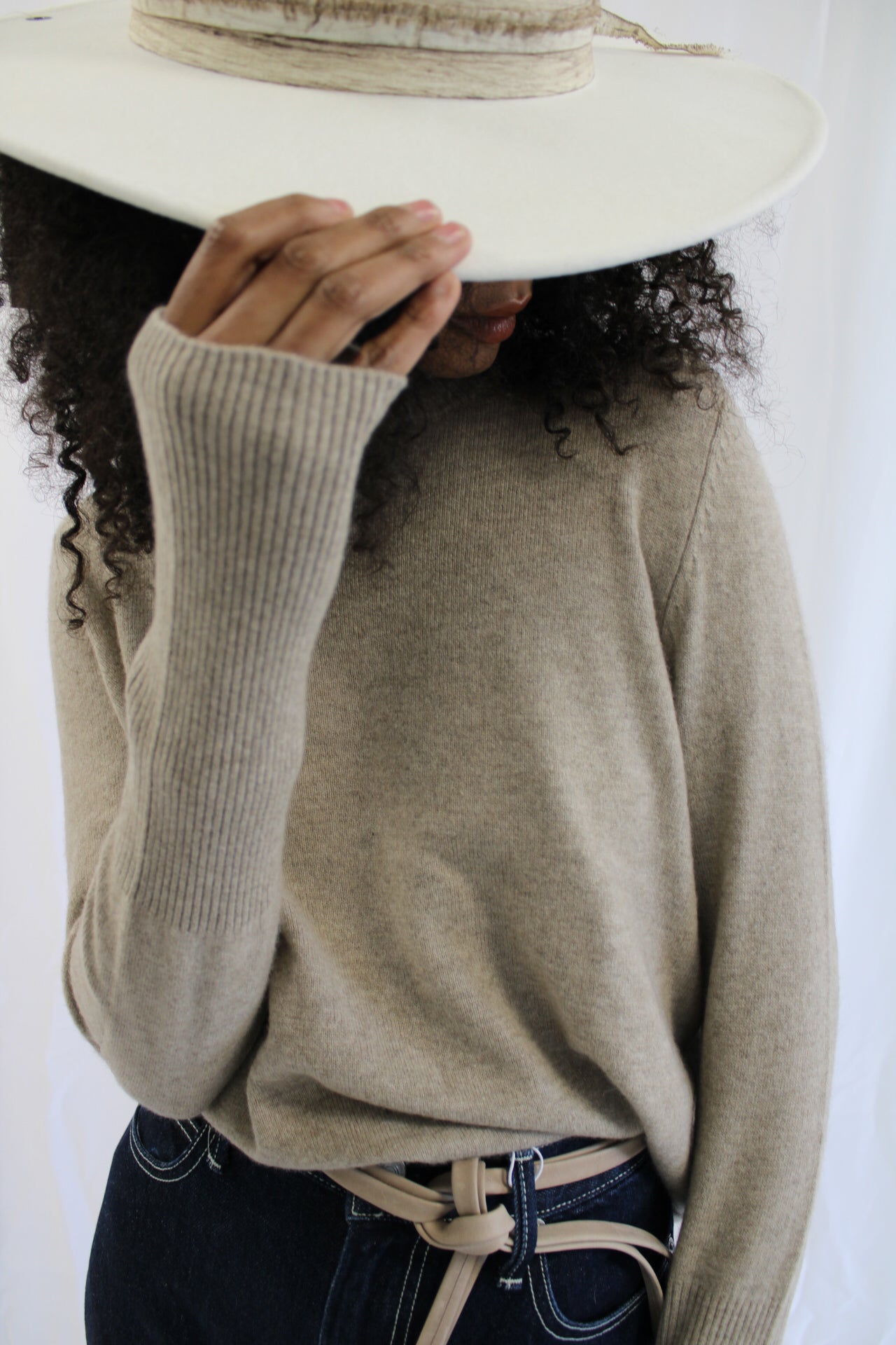 Oatmeal Cashmere Sweater by Not Monday