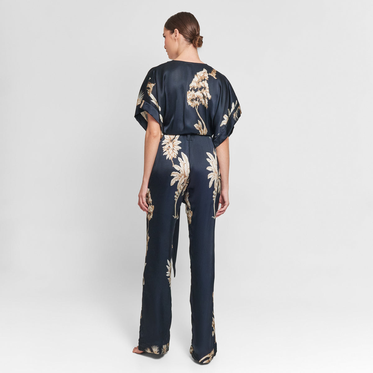 Tropical silk jumpsuit by Aguaclara