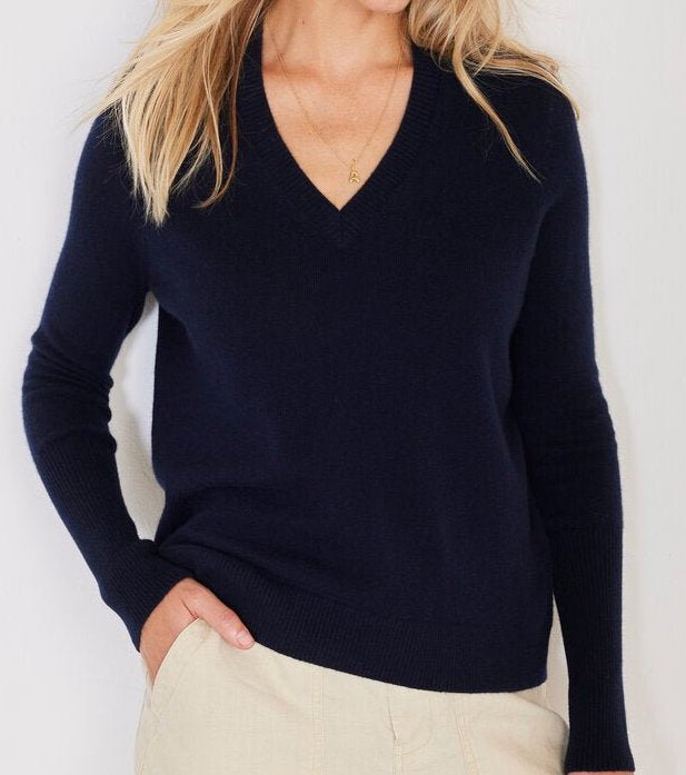 Navy Cashmere Sweater by Not Monday