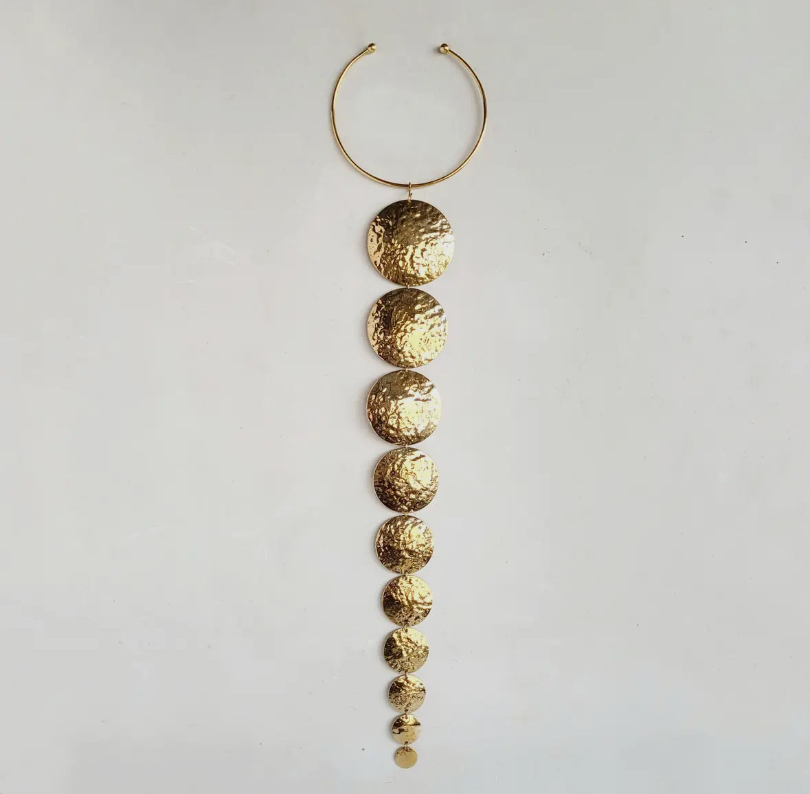 Brass Necklace+ Earrings runway statement Circles by Bisjoux