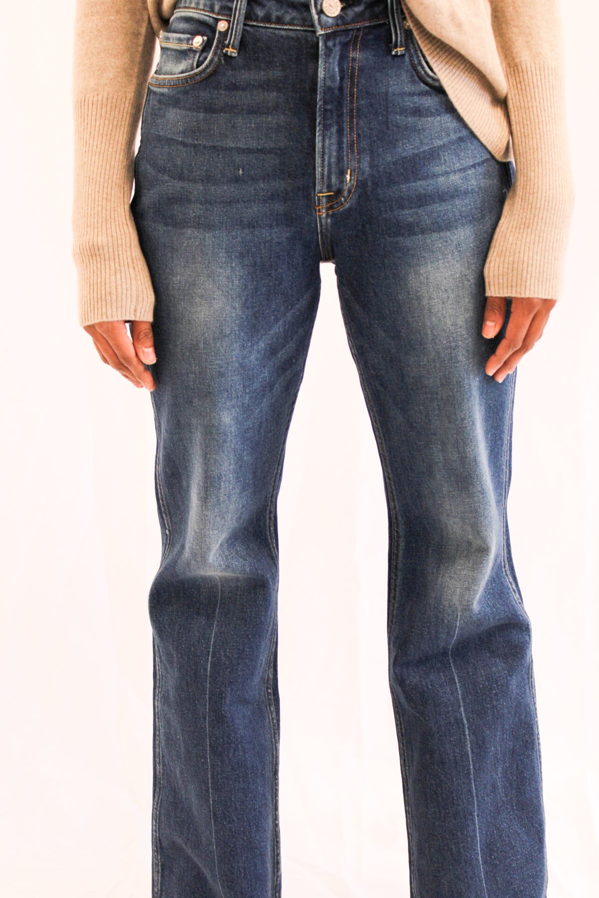Flare frayed denim jeans