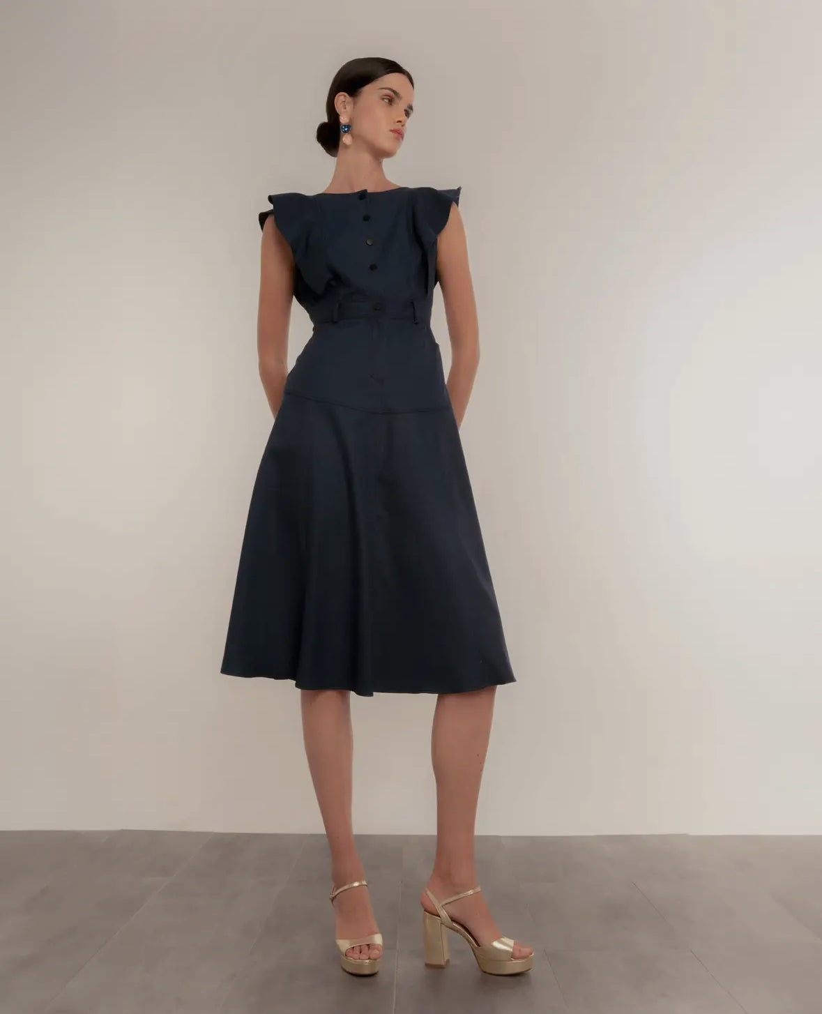 Cap sleeve midi dress by Dolores Promesas Cap sleeve midi dress by Dolores Promesas
