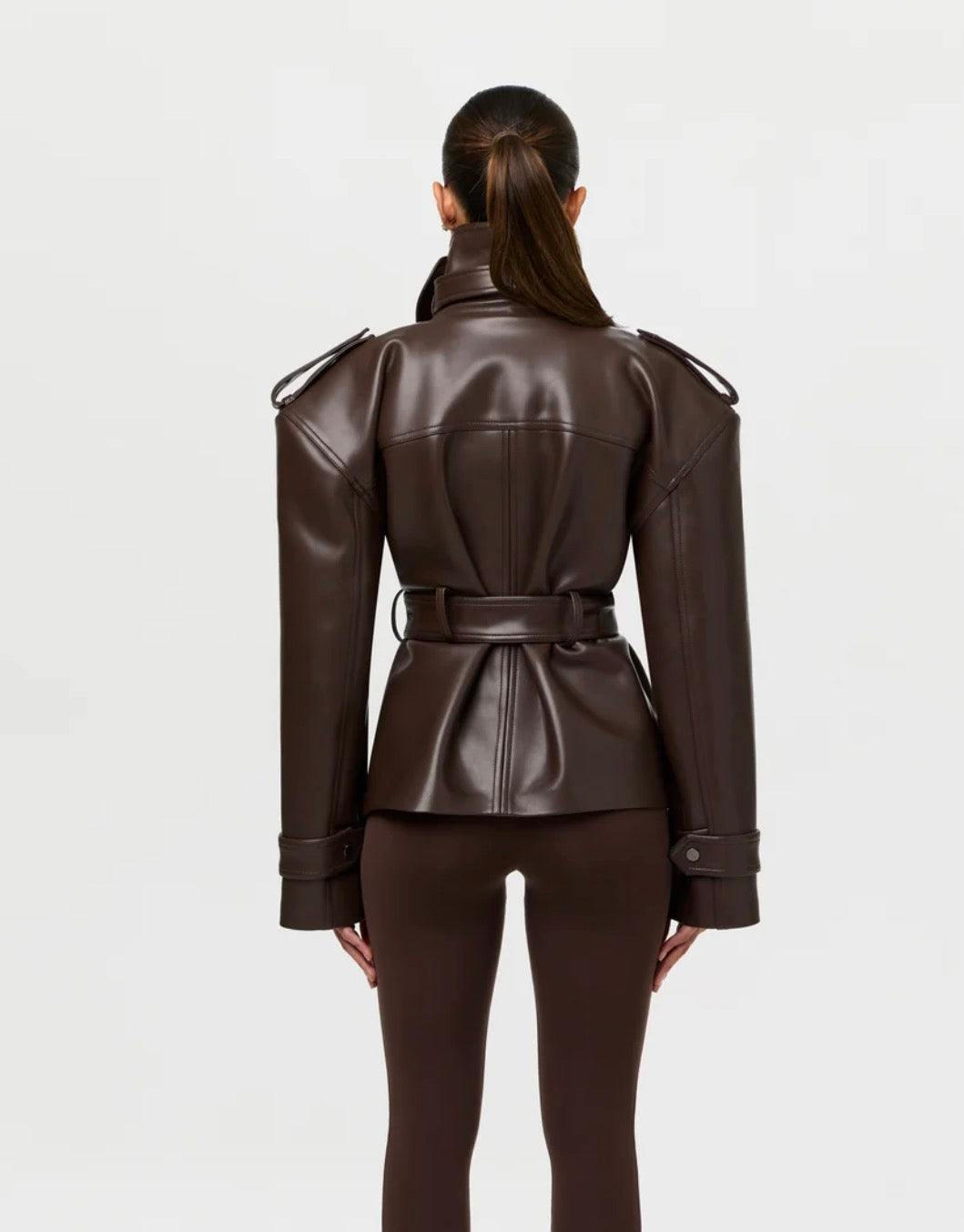 Vegan Leather Belted Jacket by Naked