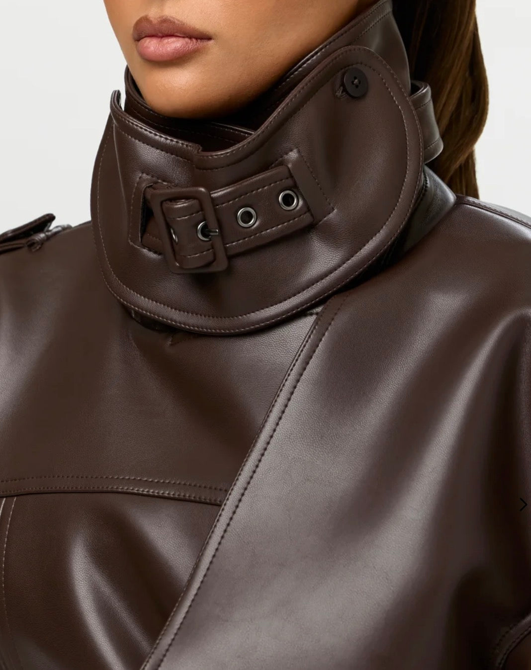 Vegan Leather Belted Jacket by Naked