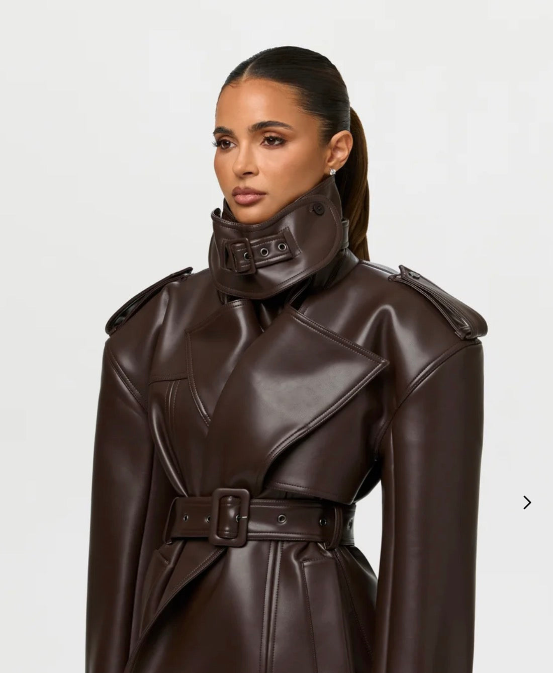 Vegan Leather Belted Jacket by Naked