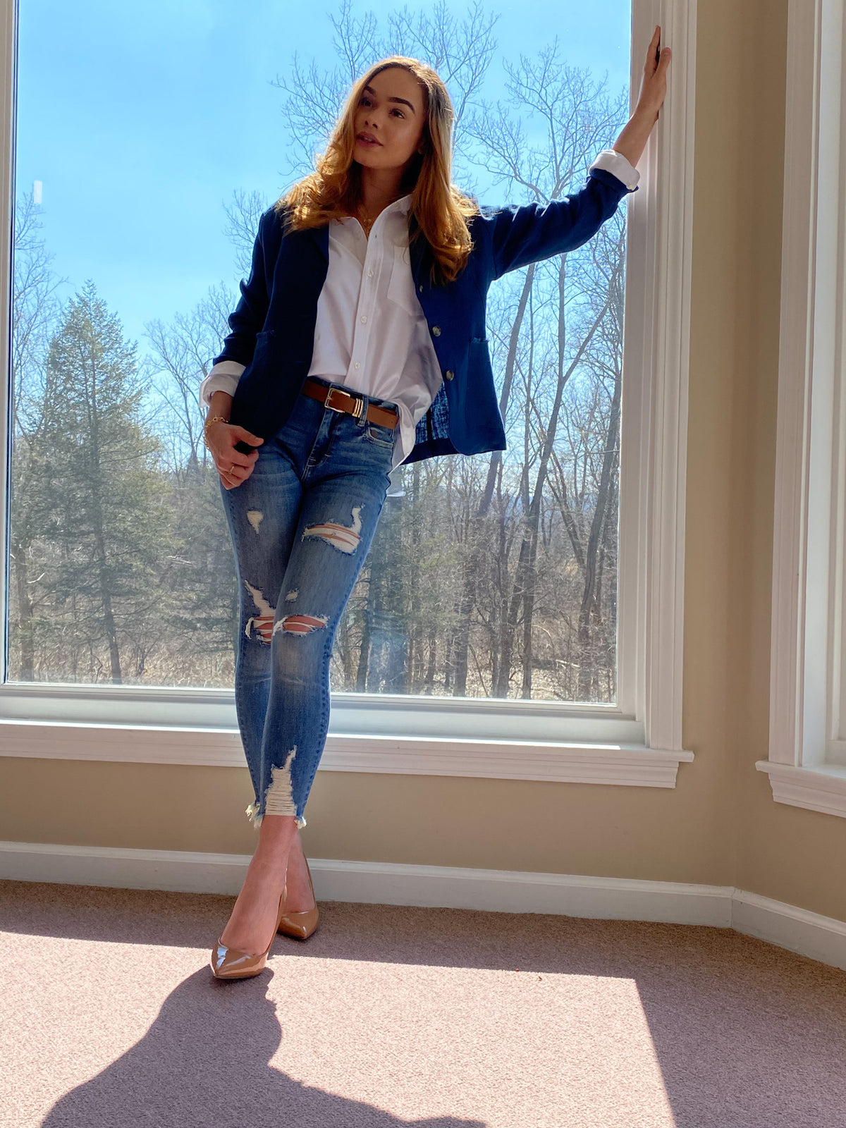 Fray Hem Skinny jeans by Hidden