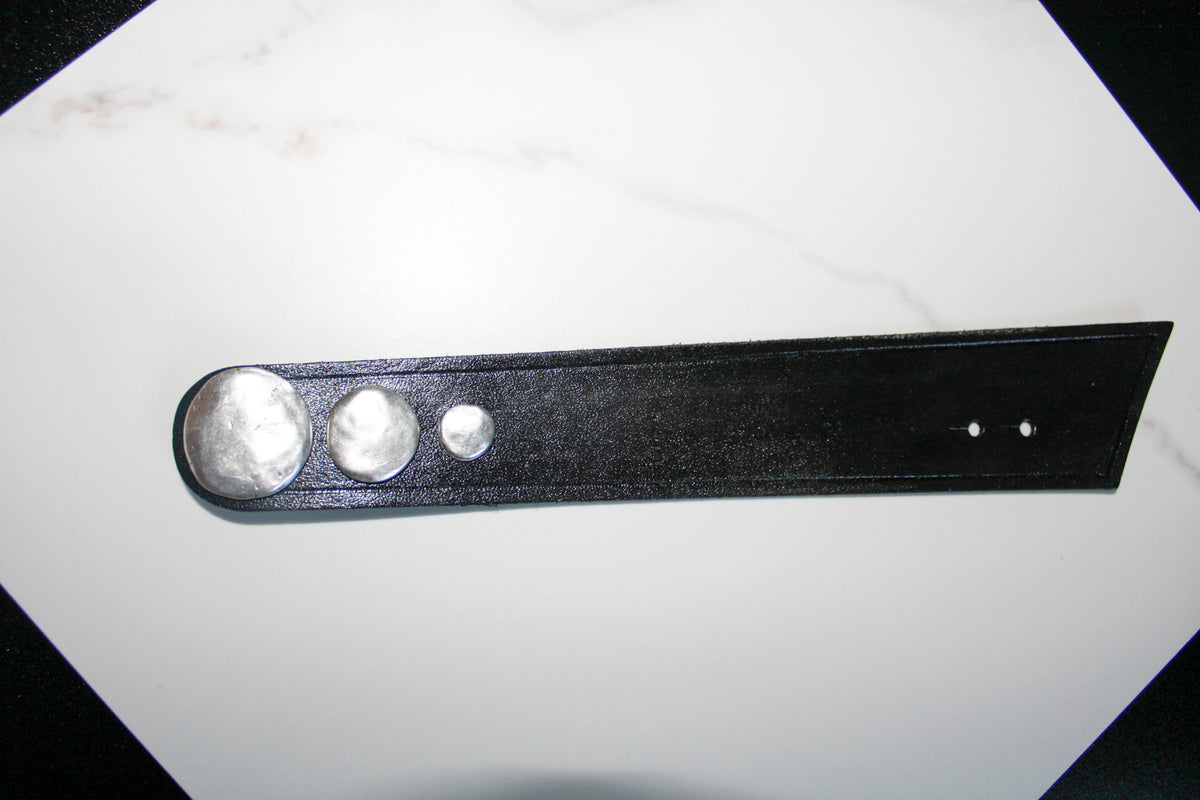 Pewter and Leather Cuff by Chanour