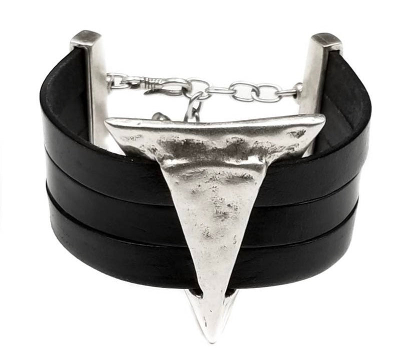 Triangle Leather Cuff by Chanour