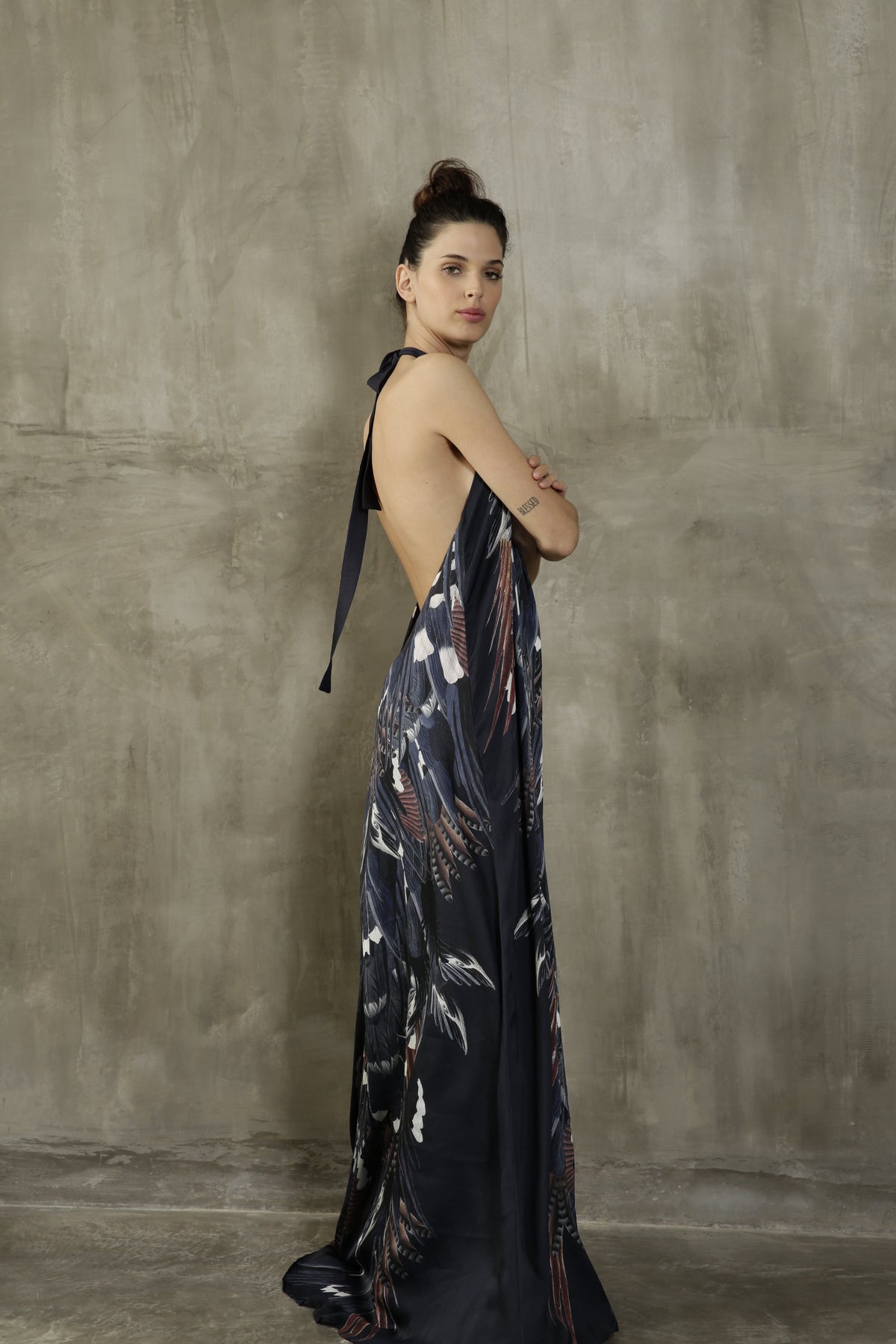 Indigo Halter Maxi Dress by S-Mode