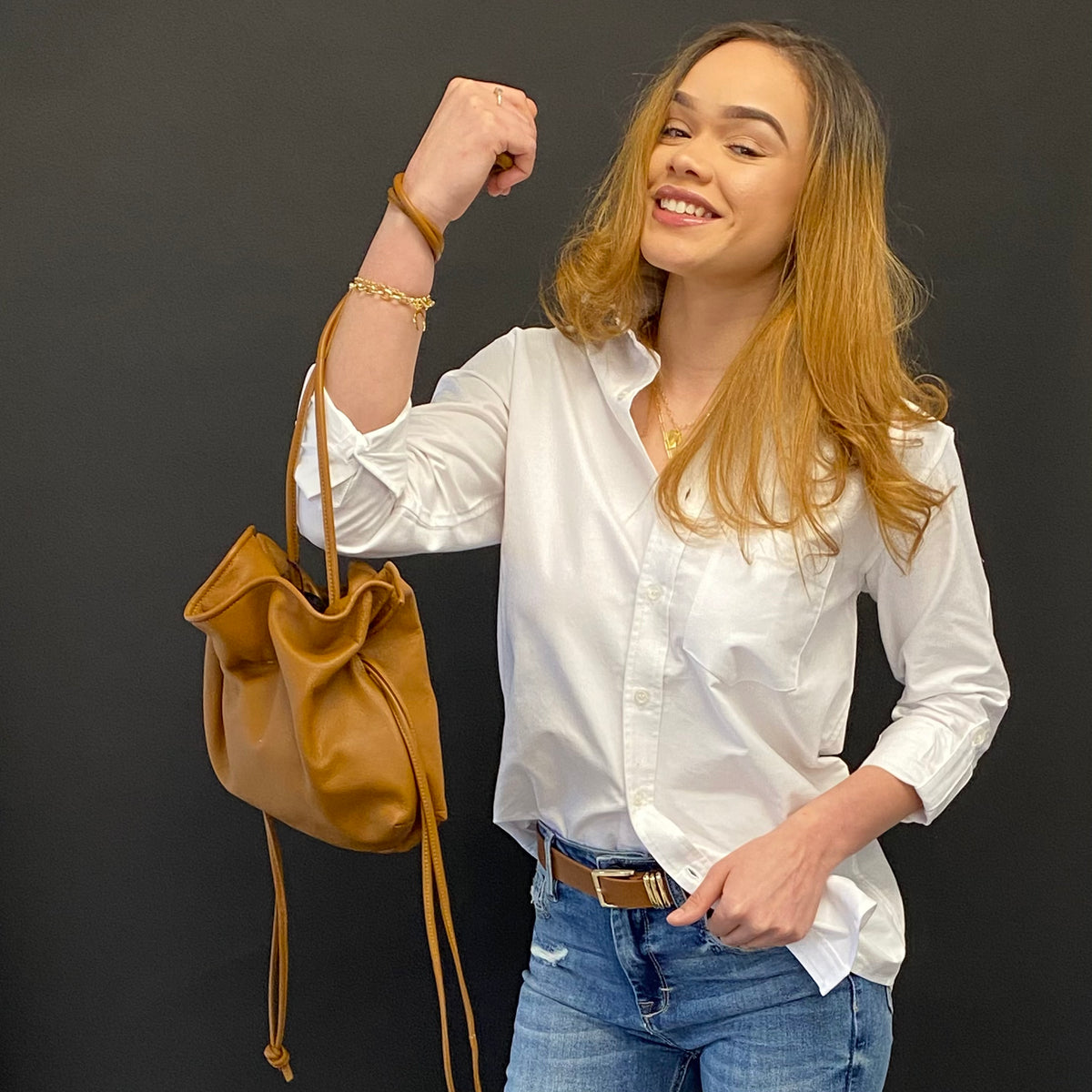 Siena Pull String Leather bag by Arron