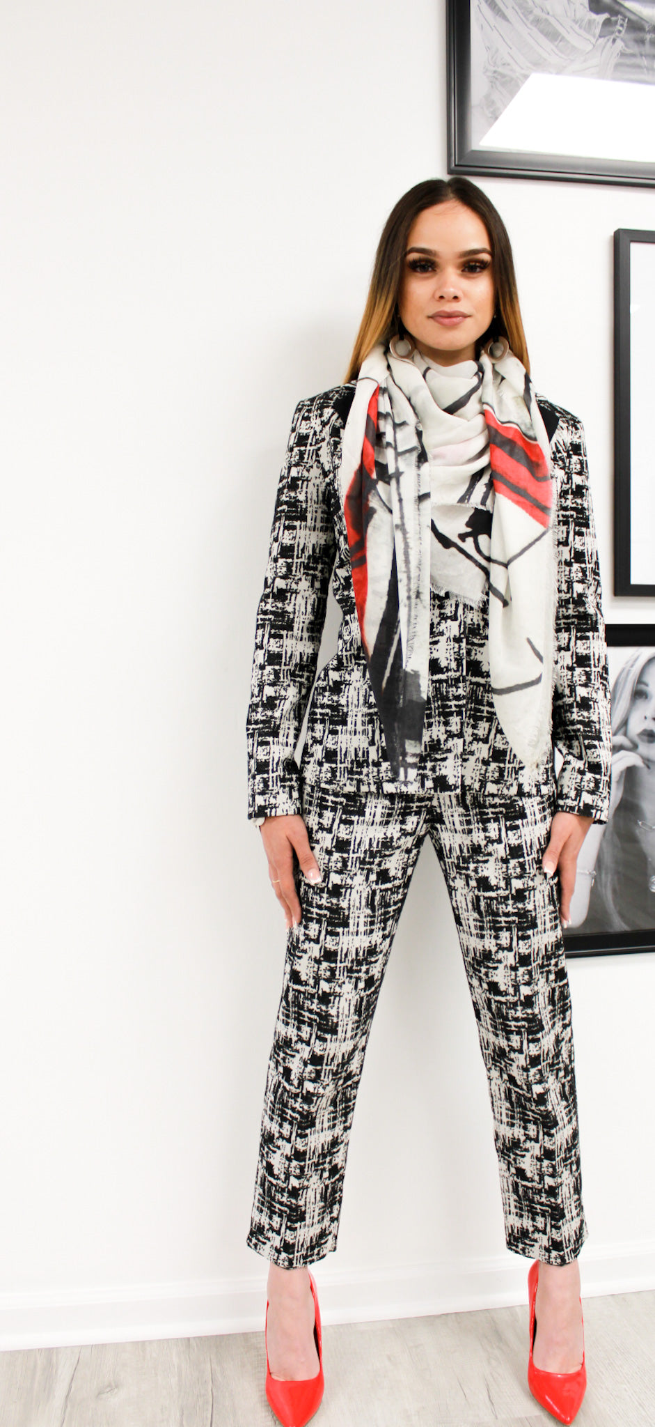 Jacquard Blazer with Contrast Lapel by Joeffer Caoc