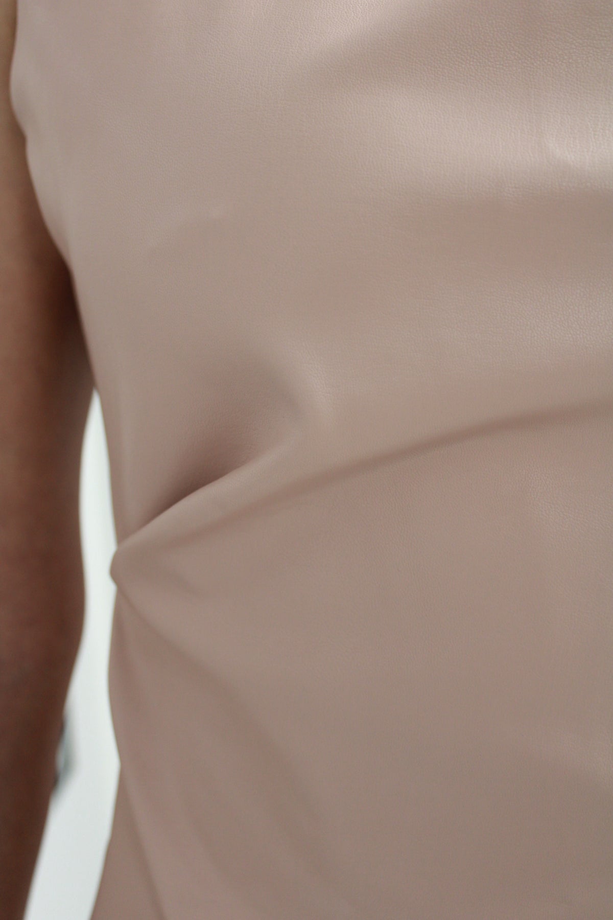 Oblique Hemline Vegan Leather Dress by L’MOMO