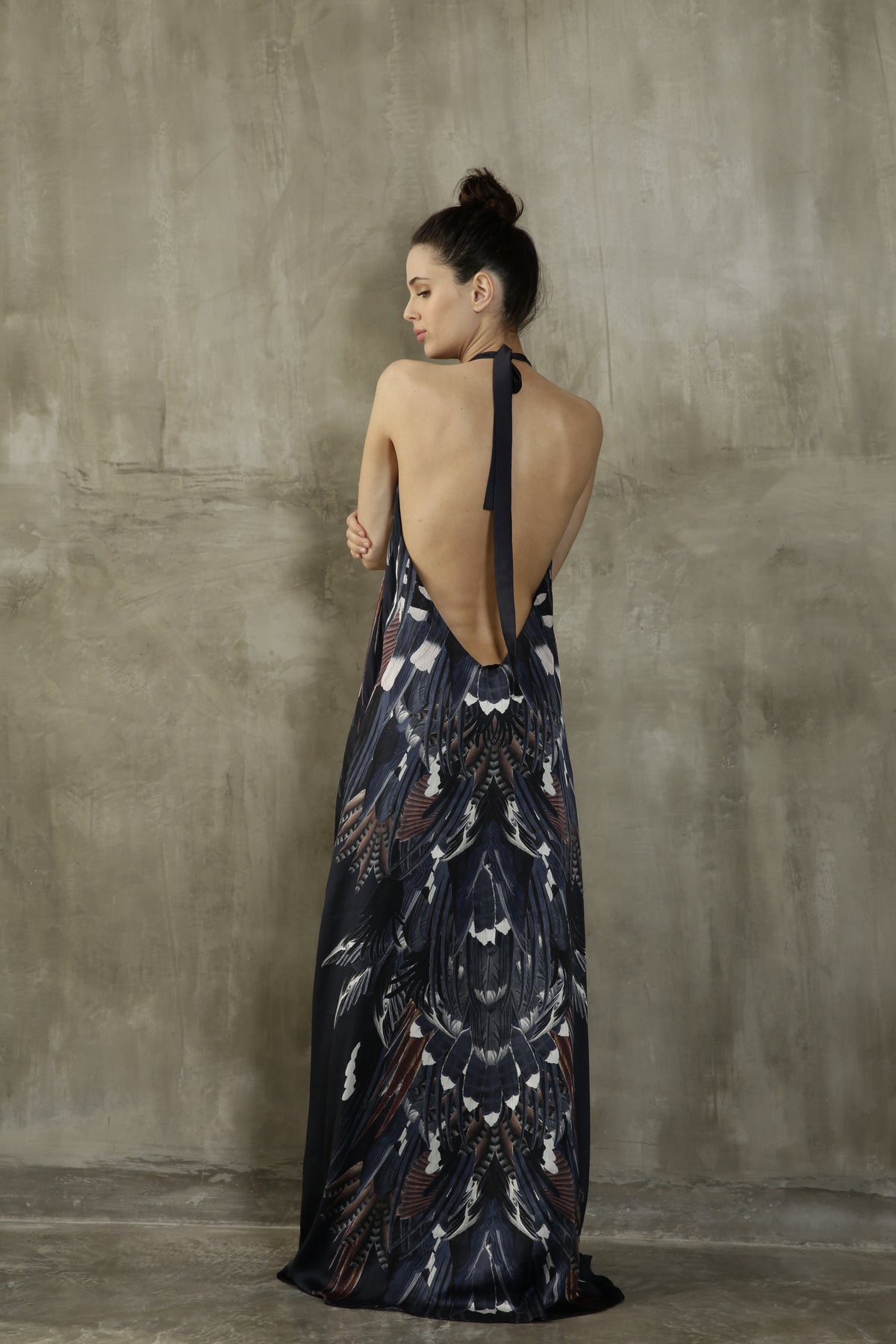 Indigo Halter Maxi Dress by S-Mode