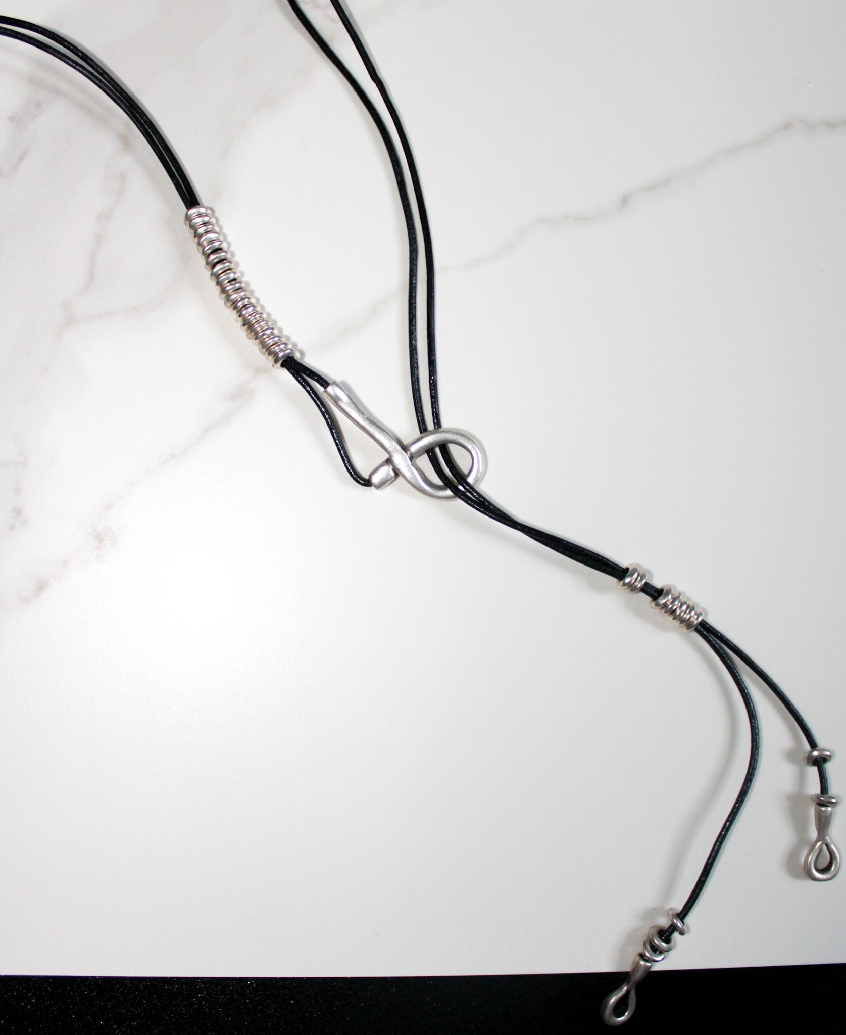 Leather and Pewter Necklace by Chanour