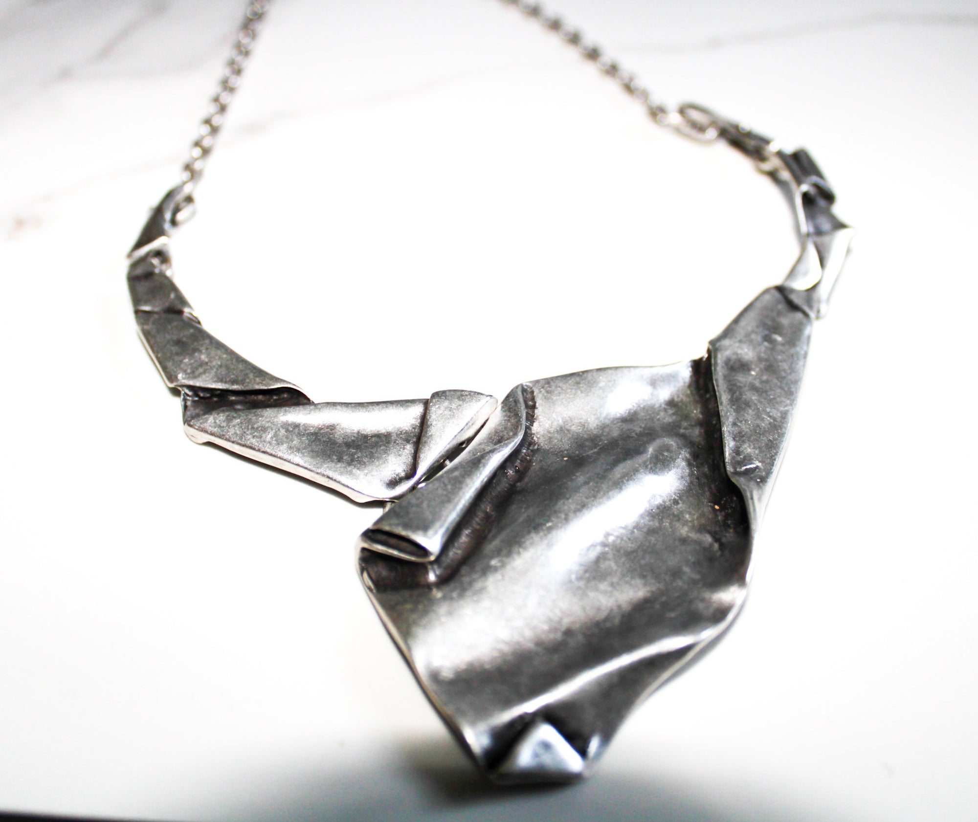 Paper Pewter Necklace by Chanour