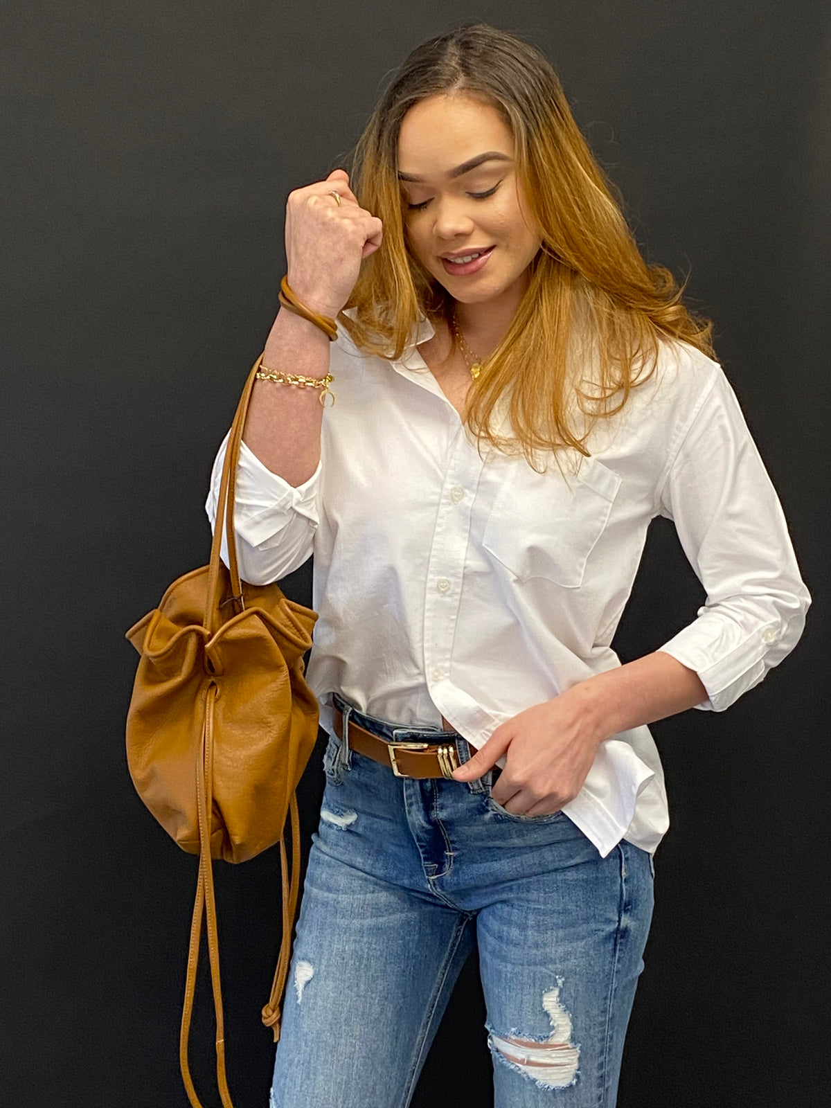 Siena Pull String Leather bag by Arron