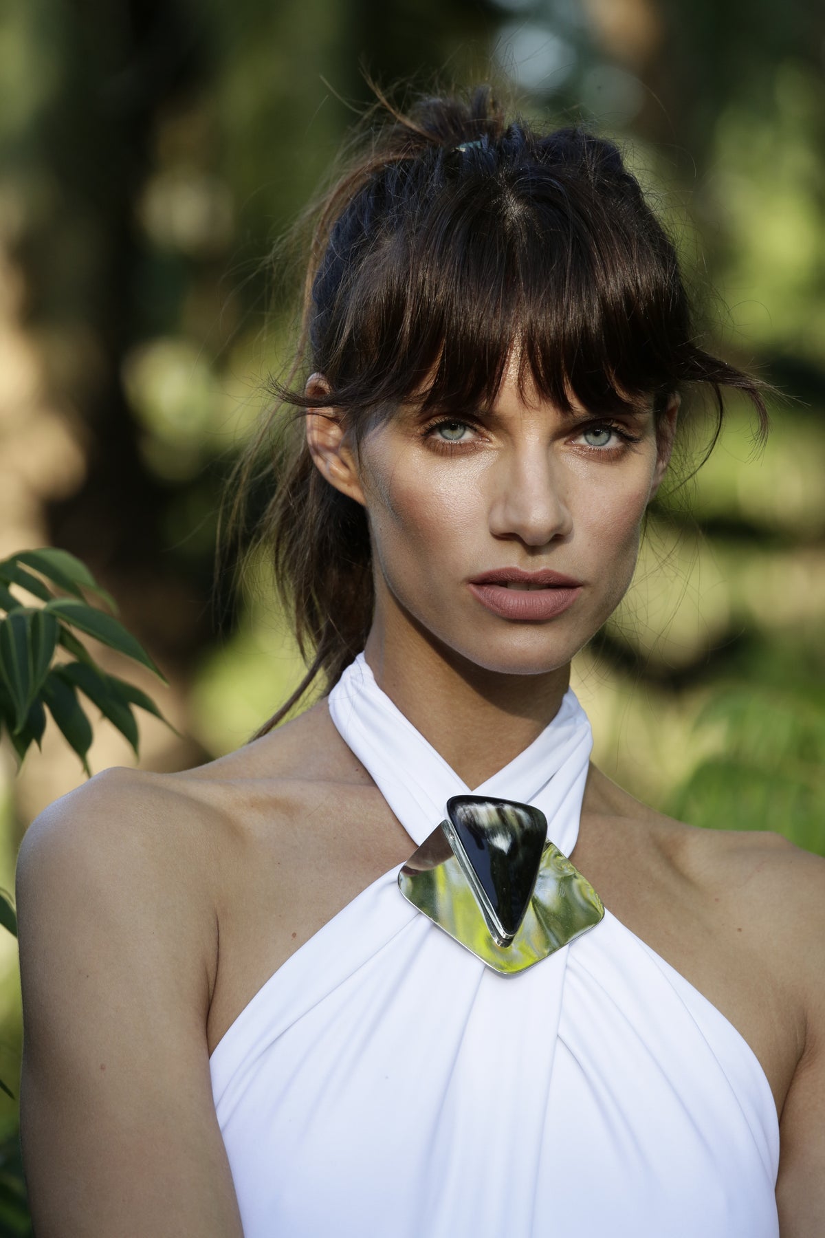 Jewel Neck One-Piece Swimwear by S-Mode